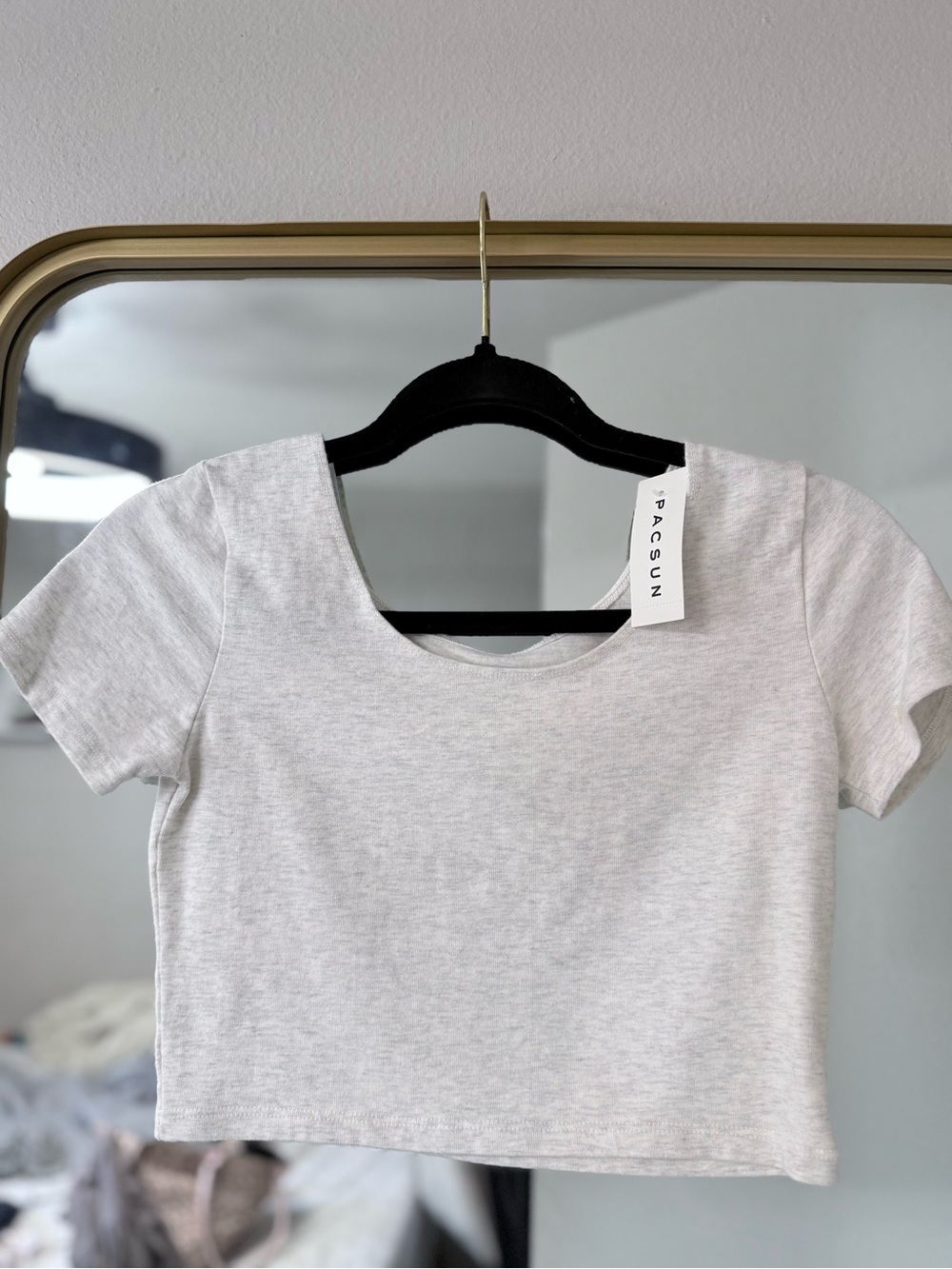 Brandy Melville Light Gray Cropped Tee